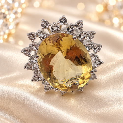 Large oval citrine white topaz - large,