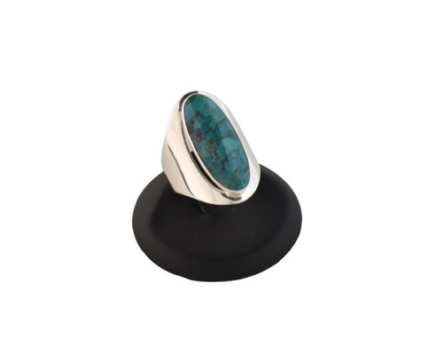 Oval shaped turquoise ring - shaped, 925